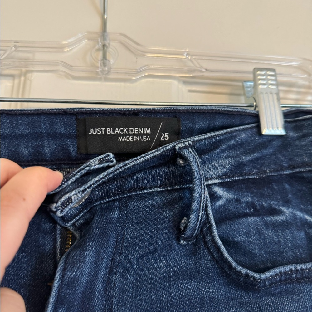 Just Black Dark Wash Cropped Kick Out Jeans View 3